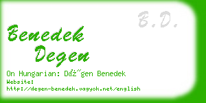 benedek degen business card